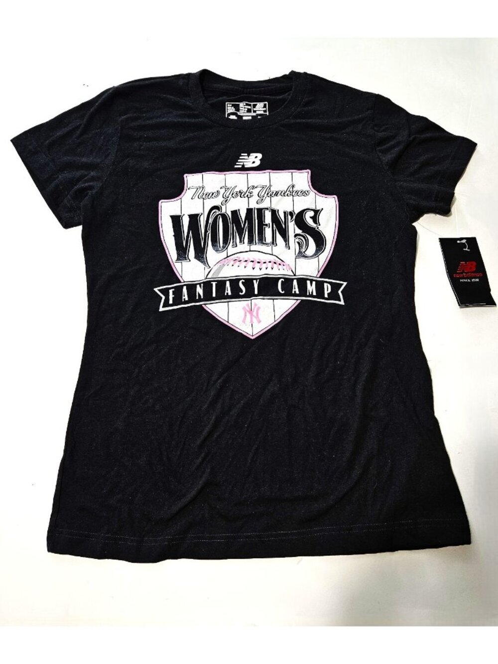 New Balance New York Yankees Women's Fantasy Camp T-Shirt Black Size Small NWT
